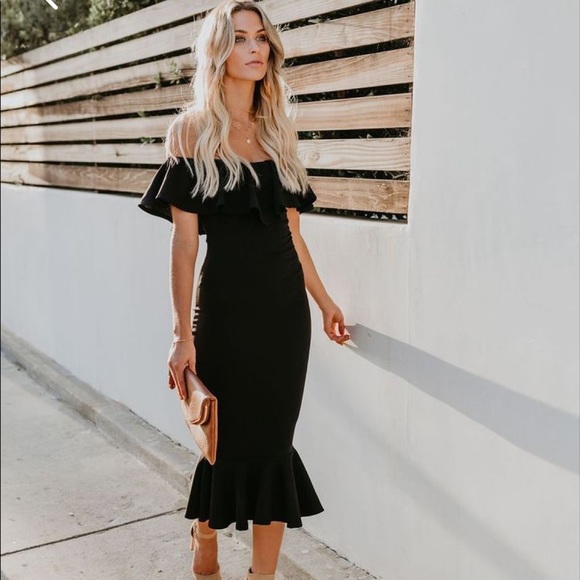 havana ruffle midi dress